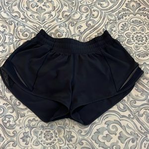 Navy Lululemon Hotty Hot 2.5” low rise shorts